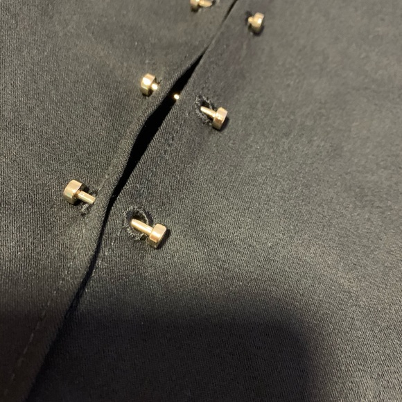 Wide black pants- side pockets and gold brooches - Picture 2 of 5